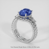 3.25 Ct. Blue Sapphire Ring, 14K White Gold 2