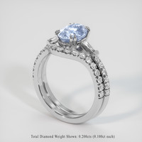 2.10 Ct. Blue Sapphire Ring, 18K White Gold 2