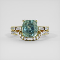 4.50 Ct. Bluish Green Sapphire Ring, 14K Yellow Gold 1