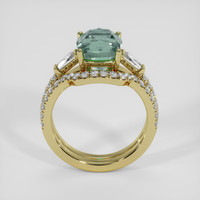 4.50 Ct. Bluish Green Sapphire Ring, 18K Yellow Gold 3