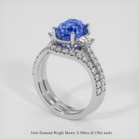 2.68 Ct. Blue Sapphire Ring, Platinum 950 2
