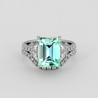 3.42 Ct. Emerald Ring, Platinum 950 1