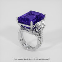 30.76 Ct. Violet Tanzanite Ring, Platinum 950 2