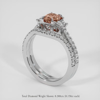 0.66 Ct. Multi Color Tourmaline Ring, Platinum 950 2