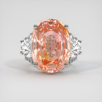 28.85 Ct. Padparadscha Sapphire Ring, Platinum 950 1