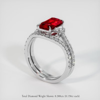 2.01 Ct. Ruby Ring, Platinum 950 2