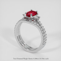 1.21 Ct. Ruby Ring, Platinum 950 2
