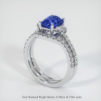 2.00 Ct. Blue Sapphire Ring, Platinum 950 2