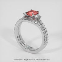 1.01 Ct. Padparadscha Sapphire Ring, Platinum 950 2