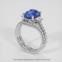 3.25 Ct. Blue Sapphire Ring, Platinum 950 2