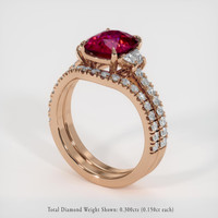 2.92 Ct. Ruby Ring, 14K Rose Gold 2