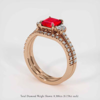 1.22 Ct. Ruby Ring, 14K Rose Gold 2