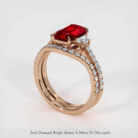 2.01 Ct. Ruby Ring, 14K Rose Gold 2