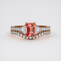 1.13 Ct. Padparadscha Sapphire Ring, 14K Rose Gold 1