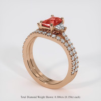 1.13 Ct. Padparadscha Sapphire Ring, 14K Rose Gold 2