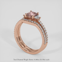 1.06 Ct. Padparadscha Sapphire Ring, 14K Rose Gold 2