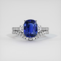 3.02 Ct. Blue Sapphire Ring, 10K White Gold 1
