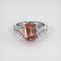 4.03 Ct. Padparadscha Sapphire Ring, 10K White Gold 1