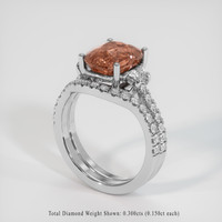 4.03 Ct. Padparadscha Sapphire Ring, 10K White Gold 2