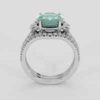 3.93 Ct. Bluish Green Sapphire Ring, 10K White Gold 3