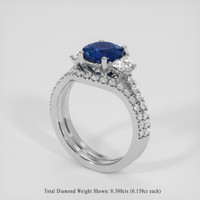 2.06 Ct. Blue Sapphire Ring, 10K White Gold 2