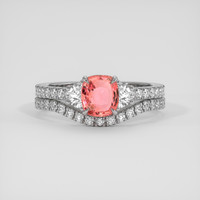 1.01 Ct. Padparadscha Sapphire Ring, 10K White Gold 1