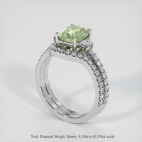 2.88 Ct. Yellowish Green Sapphire Ring, 10K White Gold 2