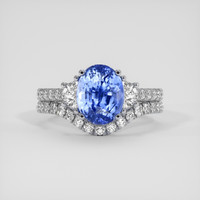 2.68 Ct. Blue Sapphire Ring, 14K White Gold 1