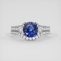 1.55 Ct. Blue Sapphire Ring, 14K White Gold 1