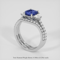 1.55 Ct. Blue Sapphire Ring, 14K White Gold 2