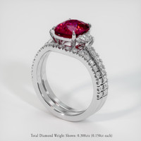 2.92 Ct. Ruby Ring, 14K White Gold 2