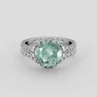 3.93 Ct. Bluish Green Sapphire Ring, 14K White Gold 1
