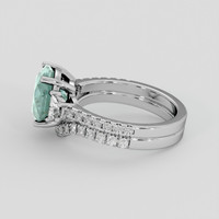 3.93 Ct. Bluish Green Sapphire Ring, 14K White Gold 4