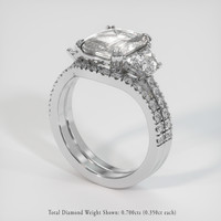 3.04 Ct. Grey Sapphire Ring, 14K White Gold 2