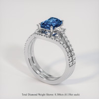 2.32 Ct. Bi Color Sapphire Ring, 14K White Gold 2