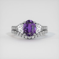 2.03 Ct. Purple Sapphire Ring, 14K White Gold 1