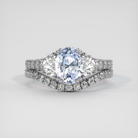 2.10 Ct. Blue Sapphire Ring, 14K White Gold 1