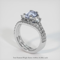 2.10 Ct. Blue Sapphire Ring, 14K White Gold 2