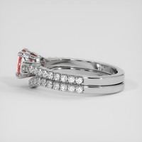 1.01 Ct. Padparadscha Sapphire Ring, 14K White Gold 4