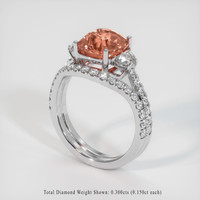 2.33 Ct. Padparadscha Sapphire Ring, 14K White Gold 2