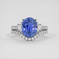 3.25 Ct. Blue Sapphire Ring, 14K White Gold 1