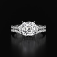 2.75 Ct. White Sapphire Ring, 14K White Gold 1