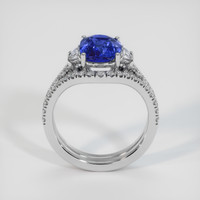3.02 Ct. Blue Sapphire Ring, 18K White Gold 3