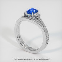 1.03 Ct. Sapphire Ring, 18K White Gold 2