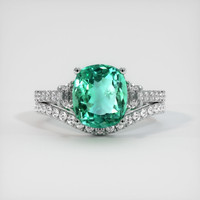 4.09 Ct. Emerald Ring, 18K White Gold 1