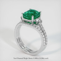 4.09 Ct. Emerald Ring, 18K White Gold 2