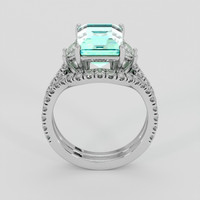 3.42 Ct. Emerald Ring, 18K White Gold 3