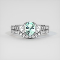0.81 Ct. Gemstone Ring, 18K White Gold 1