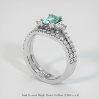 0.81 Ct. Gemstone Ring, 18K White Gold 2