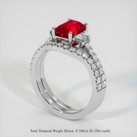 2.08 Ct. Ruby Ring, 18K White Gold 2